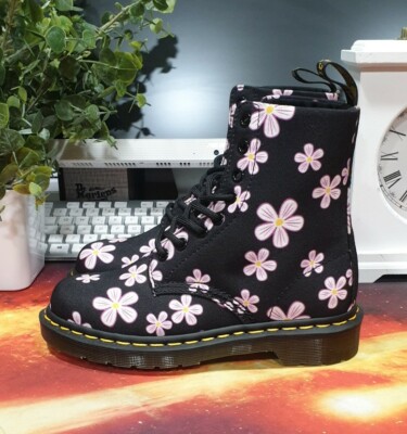 NEW!! Dr Martens Page Meadow Canvas Floral Boots Size UK UK
