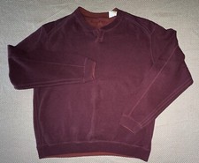 Tommy Bahama Reversible Sweater Men L Large Plum Burgundy Flip Side Pullover EUC