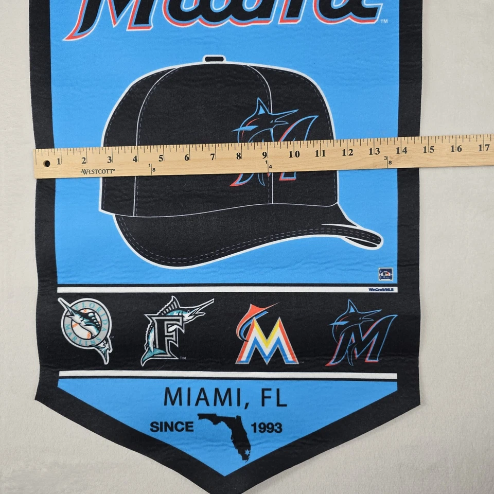 Miami Marlins History Heritage Logo Banner Flag Cooperstown Collection Wincraft - Image 3 of 4
