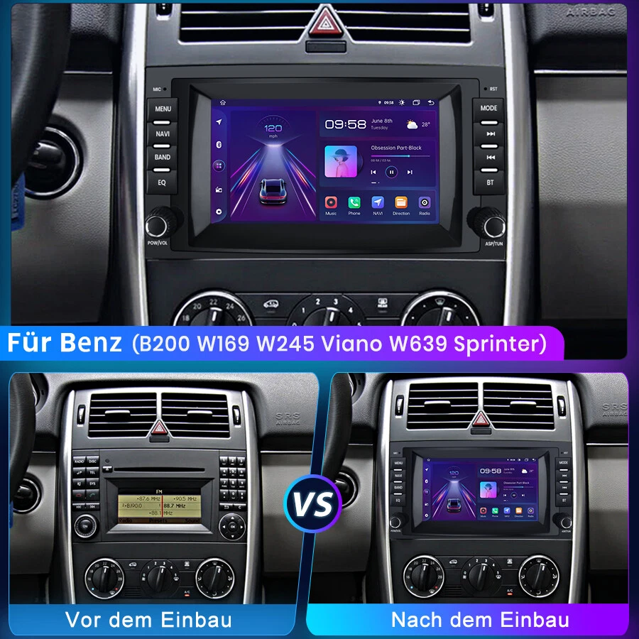 Autoradio Android GPS Navi Für Mercedes Benz A/B Klasse Sprinter Viano Vito W639 - Bild 3 von 4