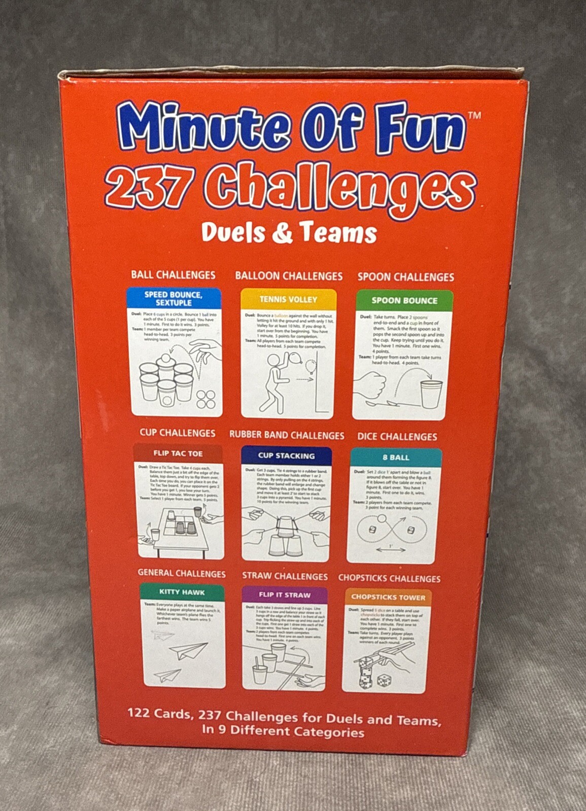 Minute of Fun 237 Challenges Family Party Game 2 Sets Minute to Win It Duels