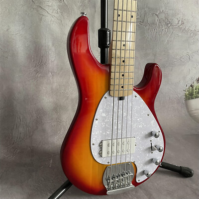 Beauty Stingray 5 Strings Cherry Sunburst Solid Electric Bass Maple Fretboard