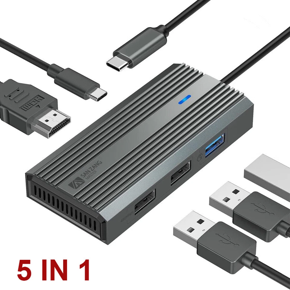Dockingstation USB-C Aluminium HUB USB 3.1 HDMI 4K kompatibel PD 5/6/8/9/10 in 1