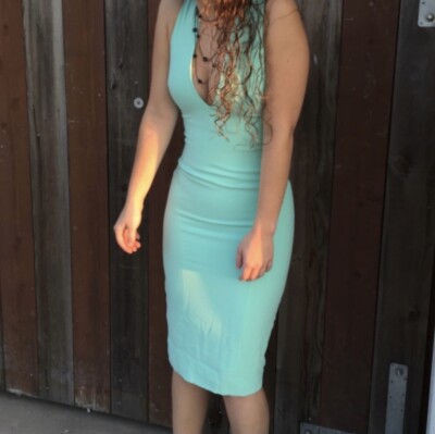princess polly baby blue dress Dezsed Women's Sexy One Shoulder Party Dresses Elegant Classy Bodycon  Formal Evening Dress Solid Color Ruched Midi Dress Mint Green XL main image 0