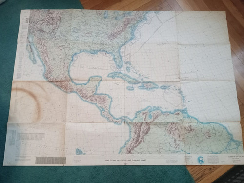USAF Caribbean Sea GLOBAL NAVIGATION PLANNING CHART GNC 9N Original 1963 4th Ed.