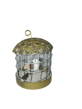 Gabbietta con uccello canarino adatto cm.15/20 miniature presepe San Gregorio