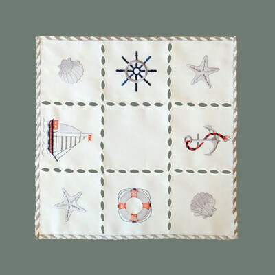 Raebel Tischwäsche maritim Stickerei Tischdecke Mitteldecke / Aufmachung 1 Stück