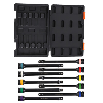 Torque Stick CASOMAN 10-Piece 1/2-Inch Drive Torque Extension Bar Set - 8-Inch Length, Color-Coded, 65 To 150 Ft-lbs (90-200 Nm), Impact Grade CR-MOI Steel, With Case