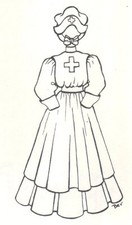 Nurse outfit DOLL DRESS PATTERN Victorian German French ANTIQUE vintage look 734
