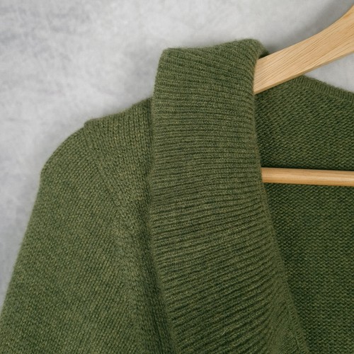 Kinross Cashmere Cardigan Duster Womens Small Green Ruffle Ribbon Tie Sweater - Picture 3 of 24