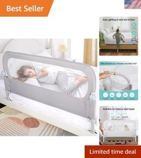 Easy Install Toddler Bed Rail - Quiet Swing Down Guard for Full  Queen Beds