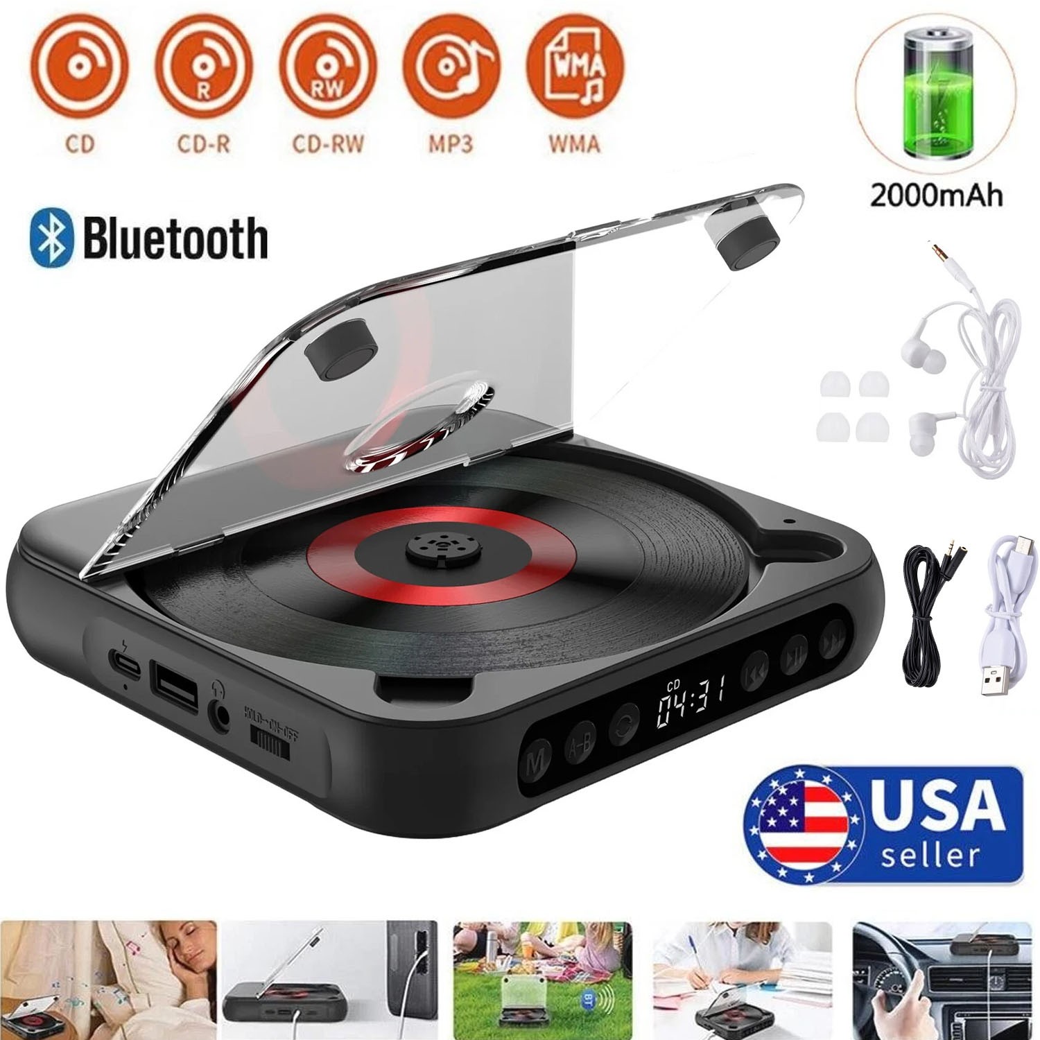 With Bluetooth Portable Personal Cd Players For Home