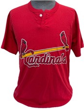 VINTAGE 1996 ST. LOUIS CARDINALS MLB BASEBALL RUSSELL T-SHIRT SIZE LARGE L RED