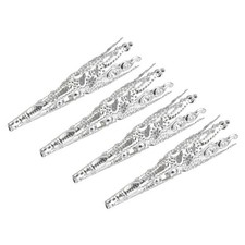 Corsage Decorative Holder, Lapel Pin Brooch Vase 42mm, White Gold, 4 Pcs