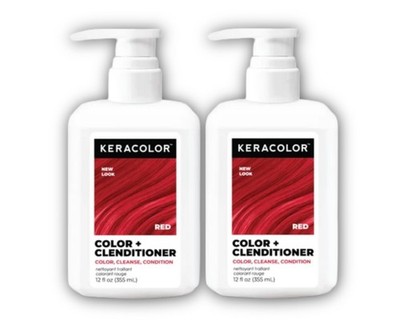 Keracolor Color + Clenditioner- Semi Permanent Dye -Red- 12oz - 2pc Combo