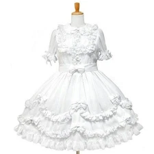 Gothic Lolita Girl Maid Satin lockable Long Dress cosplay costume Tailored