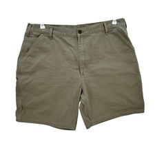 VTG Carhartt Mens Carpenter Work Shorts 42 Cotton Canvas Tan Flat Front B25 DES