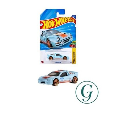 Hot Wheels Basic Car Ford RS200 Fahrzeug Spielzeug Miniaturauto Alter 3+ blau...