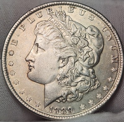 1889 P Morgan Silver Dollar, 90% Silver Coin, BU Choice Uncirculated, Morg-89p