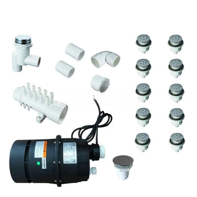 60-02 Outdoor Portable Rectangle Hot Tub Bubble System Whirlpool Air Massage Jet