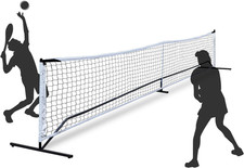 Portable 22FT Pickleball Tennis Net For Outdoor Nylon Sports W/Carry Bag Metal