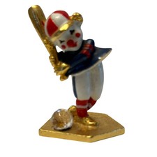 Spoontiques Pewter Enamel Clown Baseball Player Miniature Figurine Crystal Ball