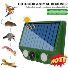 Solar Ultrasonic Dog Cat Repellent Fox Pest Scarer Deterrent Repeller Garden UK