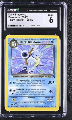 Dark Blastoise 20/82 Unlimited Team Rocket CGC 6 EX/NM (Non Holo)