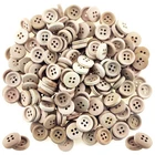 200 PCS 15mm Round Wooden Buttons 4 Holes Wood Sewing Scrapbooking Craft