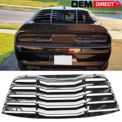 Fits 08-23 Dodge Challenger Coupe Window Louver Vent Cover Guard Gloss Black ABS