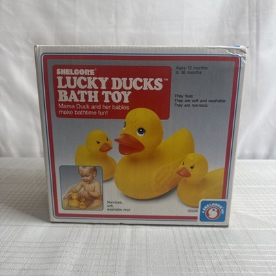 Lucky Ducks Bath Toy Shelcore 02228 SET OF 3 VINTAGE 1985 BRAND NEW NOS