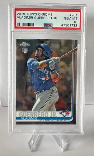 2019 Topps Chrome Vladimir Guerrero Jr. RC PSA 10 Rookie #201 Blue Jays
