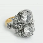 3Ct  Art Deco Vintage Style Lab Created Diamond Engagement 14K Gold Finish Ring