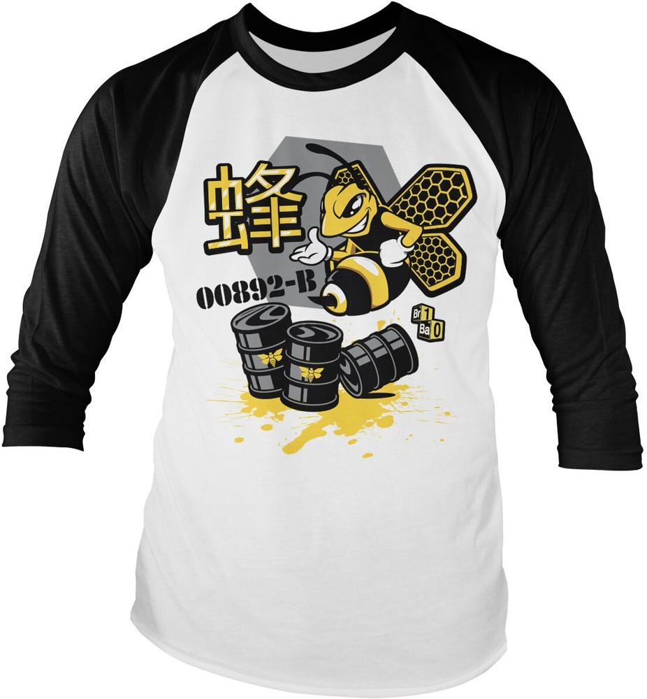 Breaking Bad Meth Bee 00892-B Baseball Long Sleeve Tee Longsleeve White-Black 7290₽