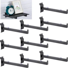 24 Pcs 12 Inch Slatwall Shelf Bracket Heavy Duty Slatwall Shelves Display Hoo...
