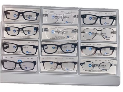 Modern Optical International Black Full Rim Eyeglasses Set Plastic Metal Unisex