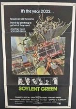  1973 "Soylent Green" 27x41" folded one sheet John Solie Artwork Charlton Heston