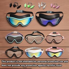 packageAdult Swimming Goggles with Silicone Earplugs and Nose Clip Set, Leak-Pro
