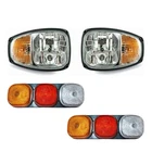 4PCS Headlight & Rear Tail Light Fits for JCB Telehandler Telescopic Forklift