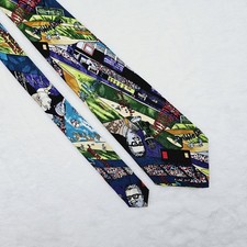 Nicole Miller VINTAGE 1992 Baseball Themed Novelty 100 Silk Hand-Sewn Tie