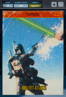 Topps Star Wars Card Trader VINTAGE Boba Fett Attacks! Legendary 2015