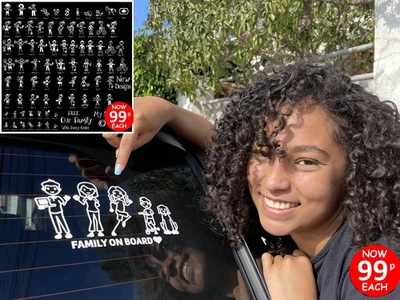 GRAPHICS MY CAR STICK FAMILY Window Bumper Vinyl Sticker, any colour. Only 99p each