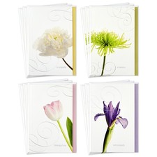 Assorted Sympathy Cards Flowers, 12 Cards and Envelopes 