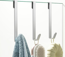 3 Pack Shower Door Hooks, over the Door Towel Hooks in Bathroom Frameless Glass