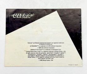 MANUAL ONLY Nintendo NES Teenage Mutant Ninja Turtles TMNT NES-U2-USA GUC