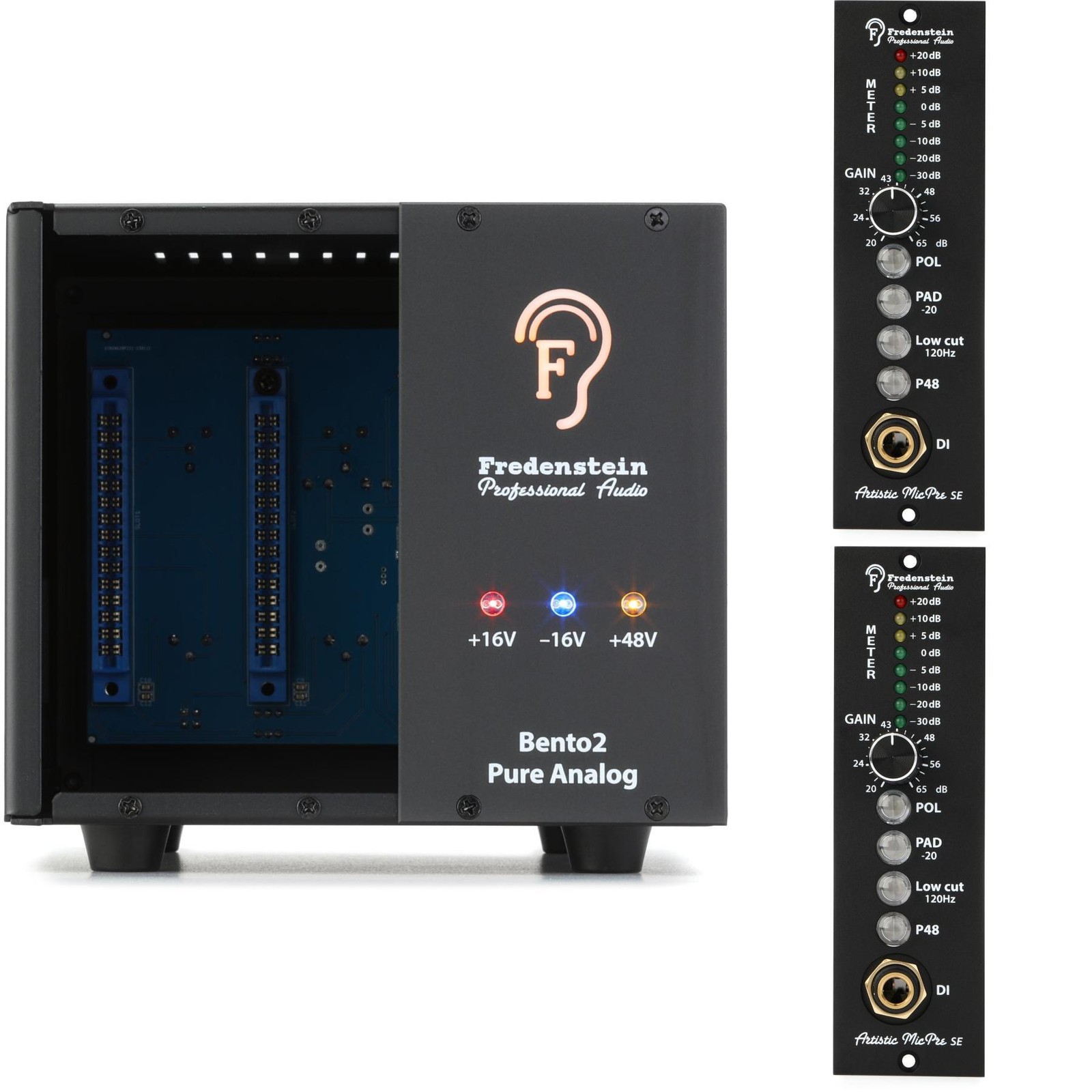 Держатель чисто аналогового модуля Fredenstein Bento 2 с 2 художественными микрофонами SE 500