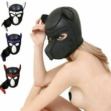 Neu Hundemaske Puppy Neoprenmaske Kopfmaske Maske etisch Dog Play Funny cosplay