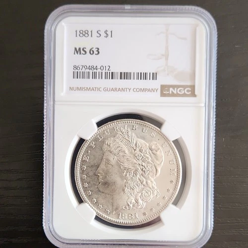 1881 Morgan Dollar San Francisco $1 NGC MS 63 Uncirculated Silver Coin KM#110