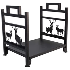 Firewood Log Rack, Iron Wood Lumber Storage Holder for Fireplace, Heavy Duty ...