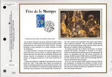 3166++FEUILLET CEF SUR  SOIE 1er JOUR 1998  FETE DE LA MUSIQUE